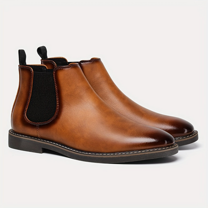Bottes Chelsea Homme Marron Foncées Élastiquées Style Classique