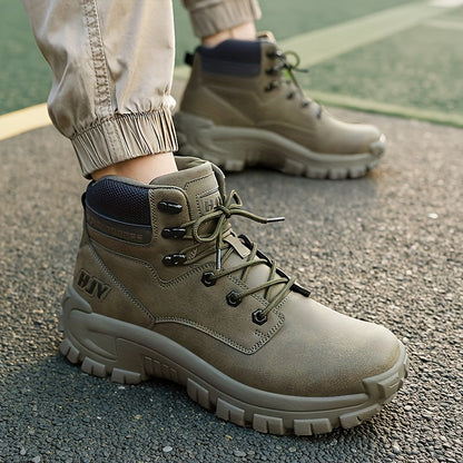 Bottes montantes homme style randonnée, lacets, semelle crantée, plusieurs coloris