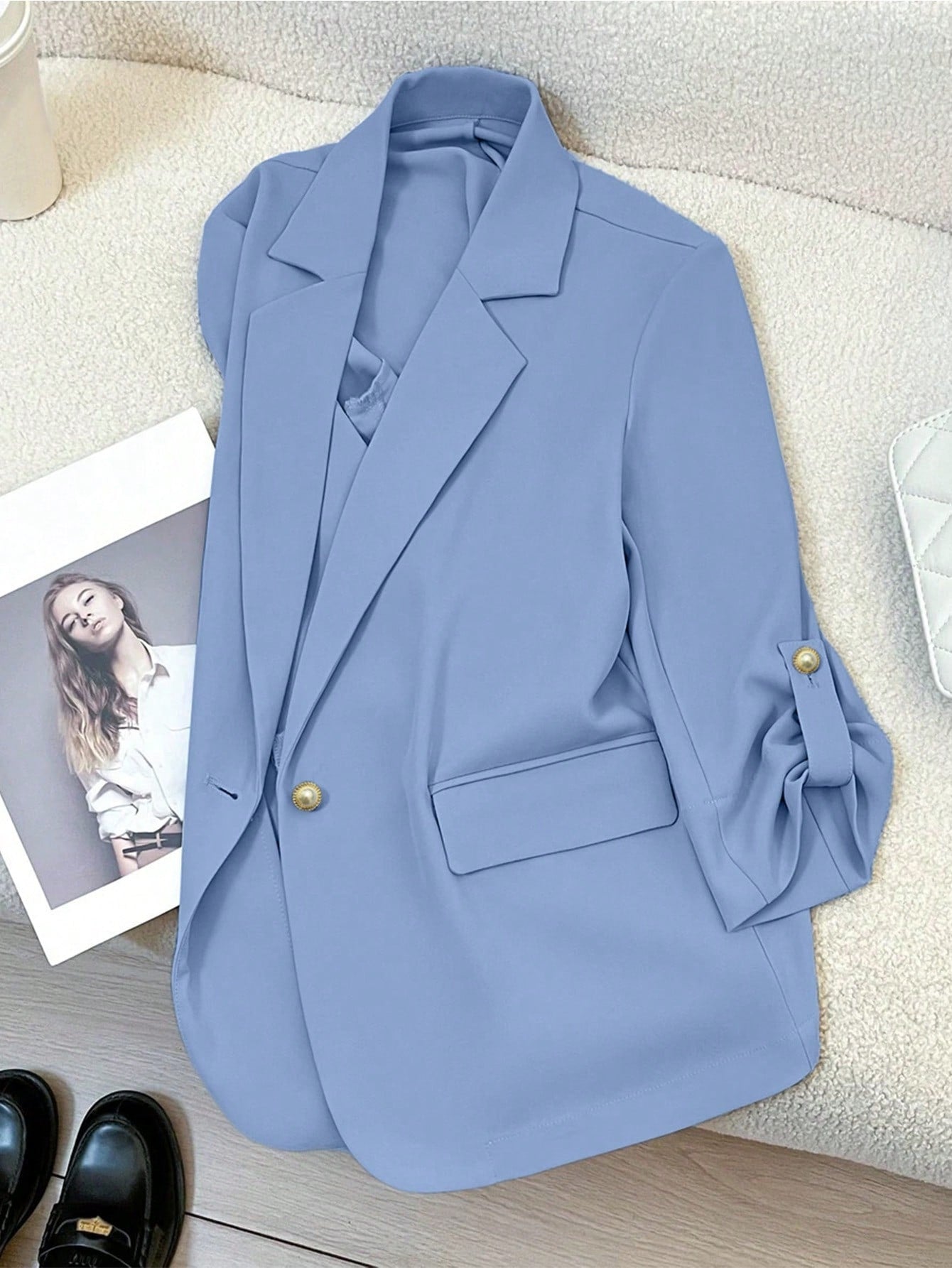 Blazer Femme Élégant Manches Longues Style Décontracté pour Bureau ou Sortie