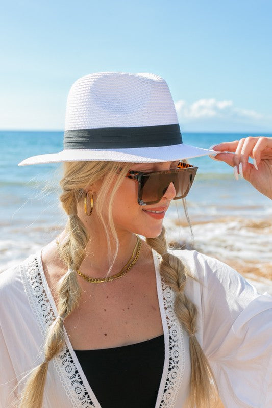 Women's Braided Fedora Beach Hat