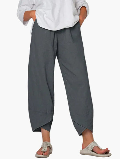 Pantalon cropped ample style décontracté pour femme – Élégance quotidienne et confort