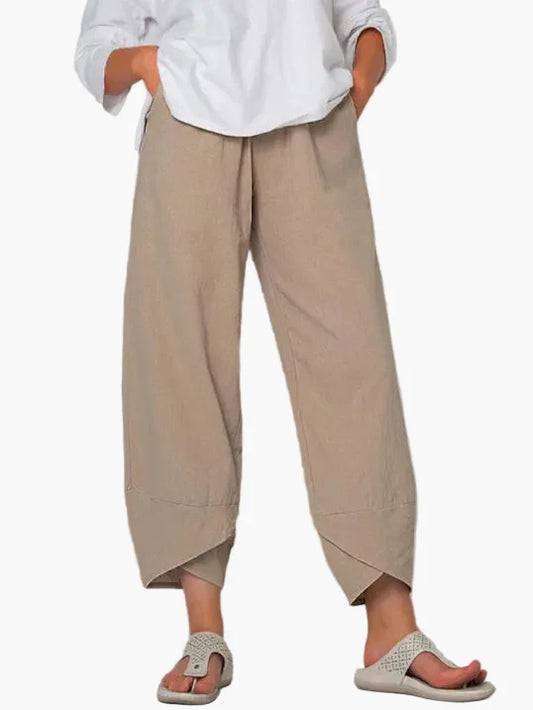 Pantalon cropped ample style décontracté pour femme – Élégance quotidienne et confort