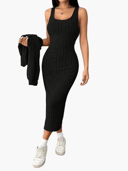 Completo Donna Elegante Due Pezzi Maglione con Bottoni e Gonna Lunga Stile Casual Primavera Autunno