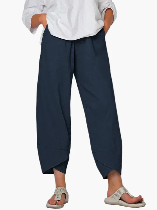 Pantalon cropped ample style décontracté pour femme – Élégance quotidienne et confort