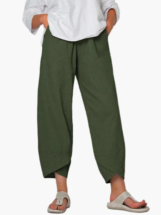 Pantalon cropped ample style décontracté pour femme – Élégance quotidienne et confort
