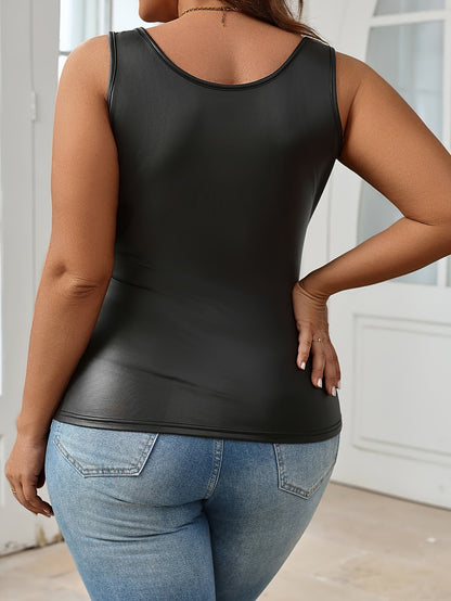 Damski top bez rękawów w nowoczesnym stylu, luźny krój na casualowy, elegancki look