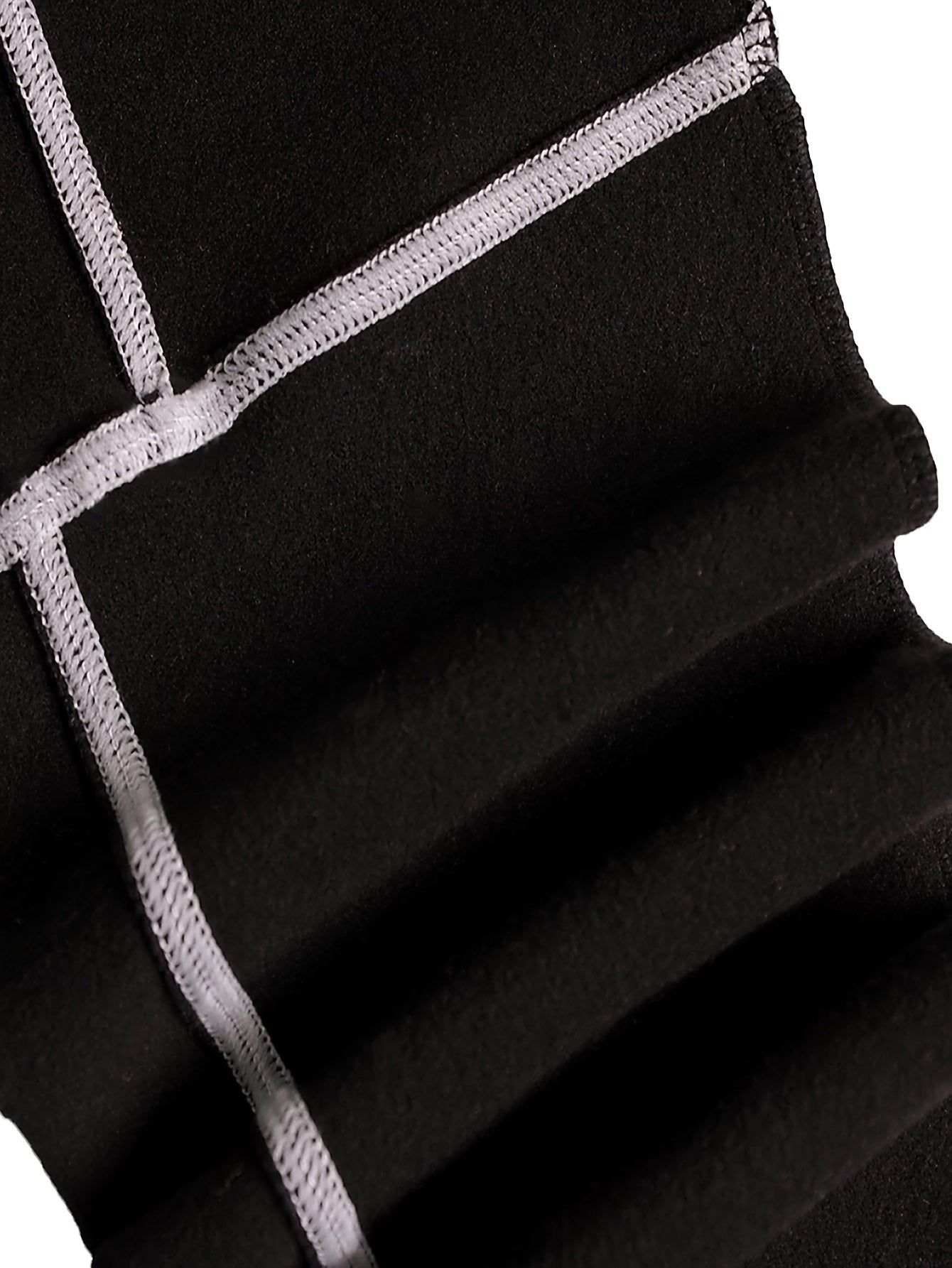 Legging Femme Noir à Coutures Contrastantes Taille Haute