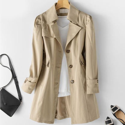 Betty – Trenchcoat lente en herfst Koreaanse stijl slank lang