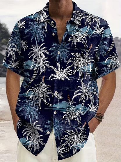 Chemise hawaïenne décontractée homme style plage imprimé tropical pour été