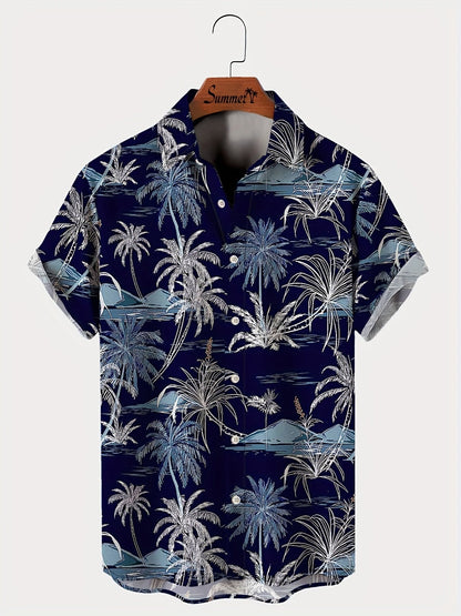Chemise hawaïenne décontractée homme style plage imprimé tropical pour été