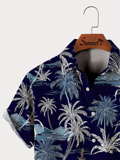 Chemise hawaïenne décontractée homme style plage imprimé tropical pour été