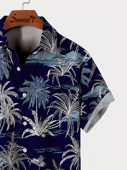 Chemise hawaïenne décontractée homme style plage imprimé tropical pour été