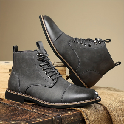 Bottes montantes homme marron lacets style décontracté chic