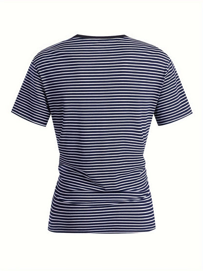 T-shirt à rayures horizontales homme style casual moderne manches courtes