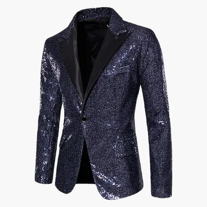 Giacca da sera uomo stile smoking, motivo geometrico brillante, ideale per feste ed eventi eleganti