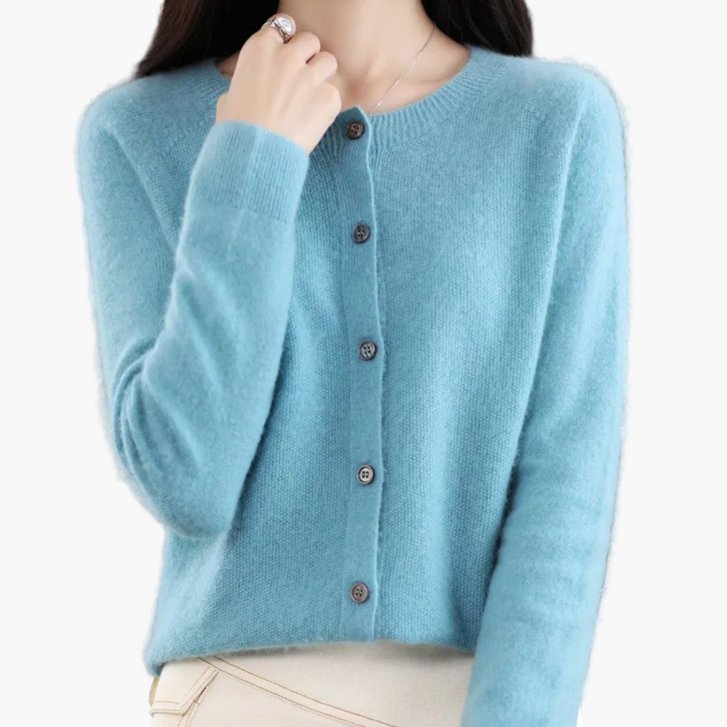 Cardigan Donna Elegante Taglio Classico Versatile per Uso Quotidiano e Ufficio