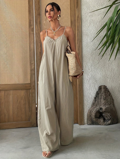 Combinaison Large Femme Style Chic Décontracté Soirée et Ville