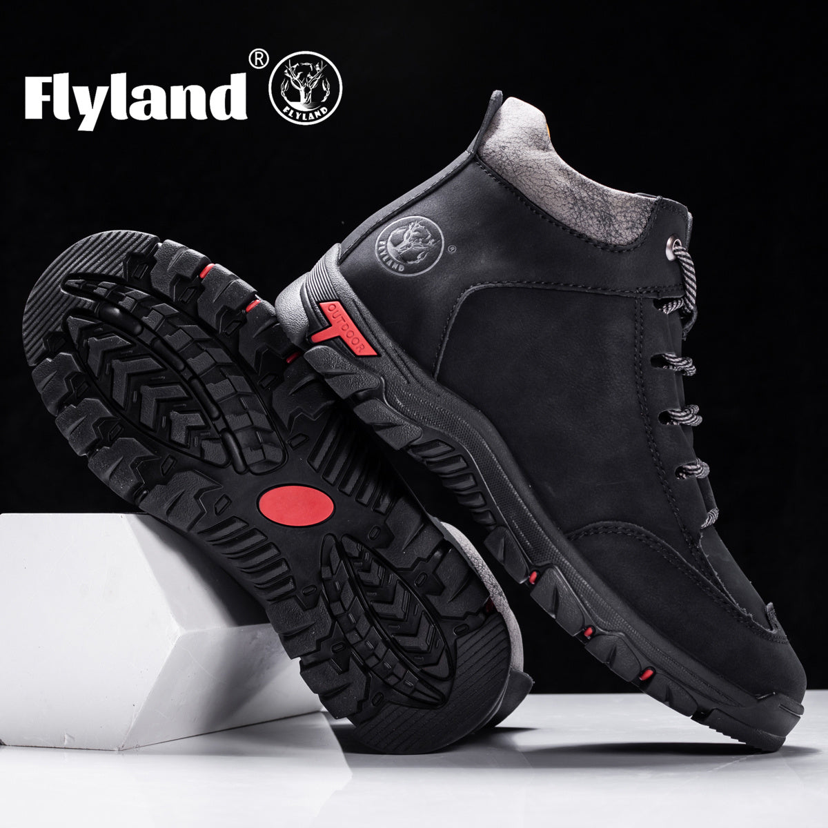 Bottes montantes pour homme, style randonnée, semelle crantée antidérapante, bleues