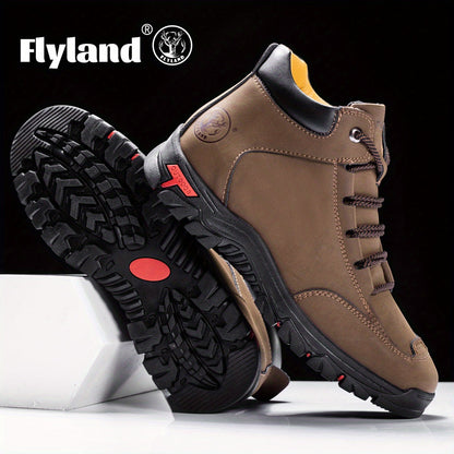 Bottes montantes pour homme, style randonnée, semelle crantée antidérapante, bleues
