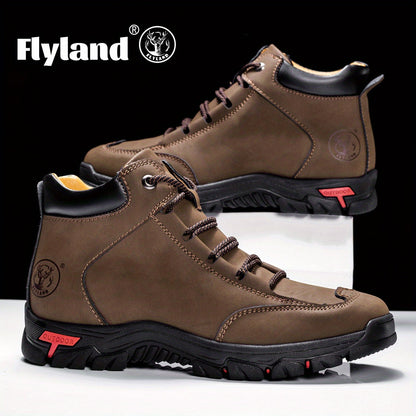 Bottes montantes pour homme, style randonnée, semelle crantée antidérapante, bleues