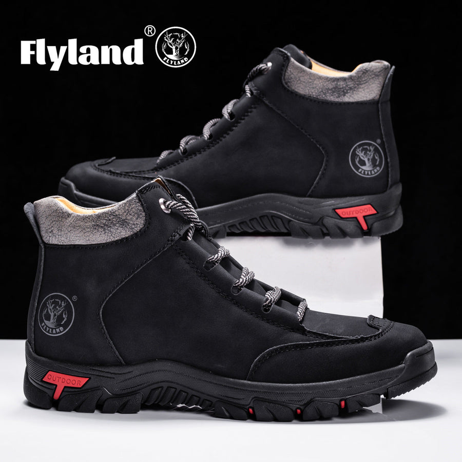 Bottes montantes pour homme, style randonnée, semelle crantée antidérapante, bleues