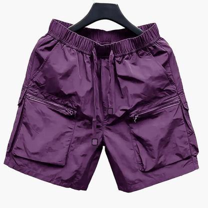 Short cargo décontracté pour homme avec poches zippées style urbain
