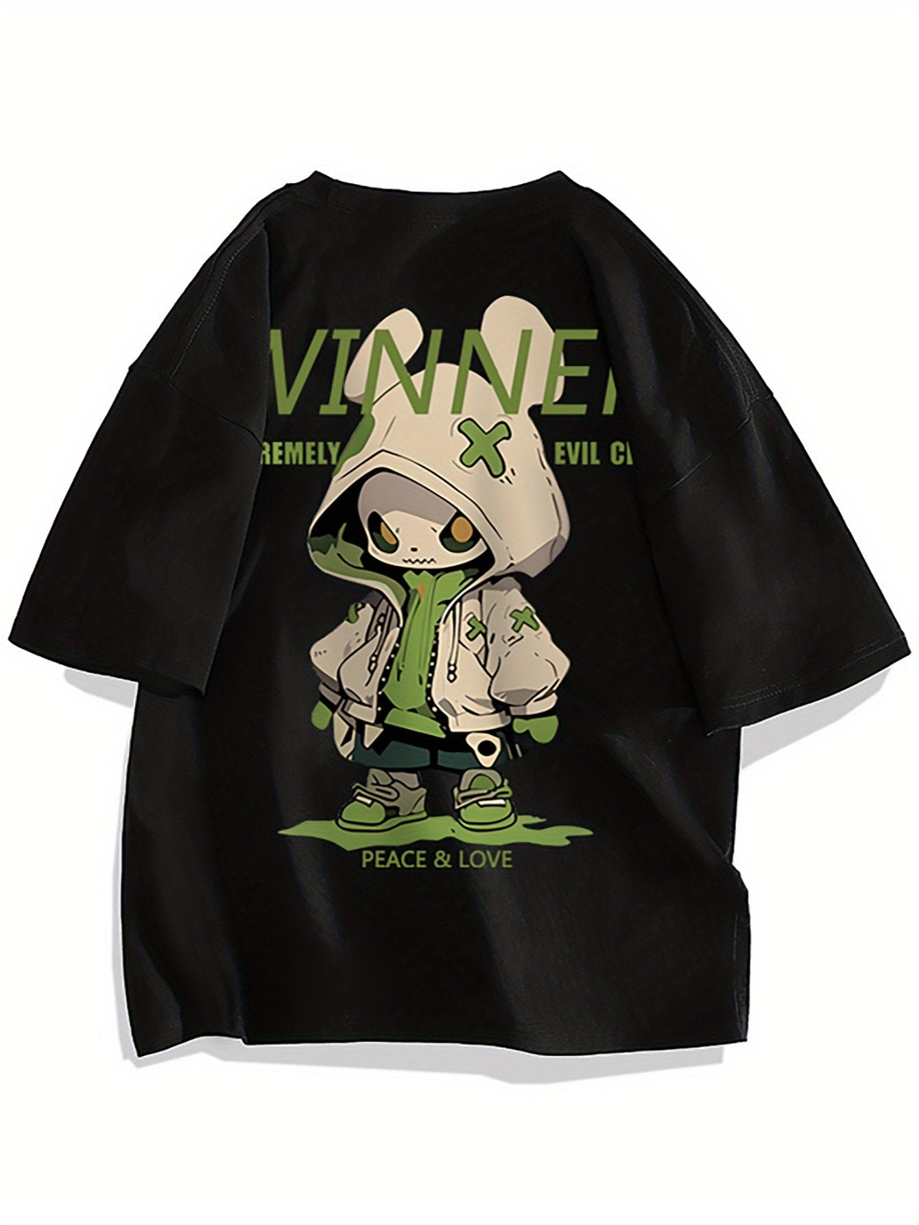 T-shirt oversize streetwear homme motif personnage urbain graphique