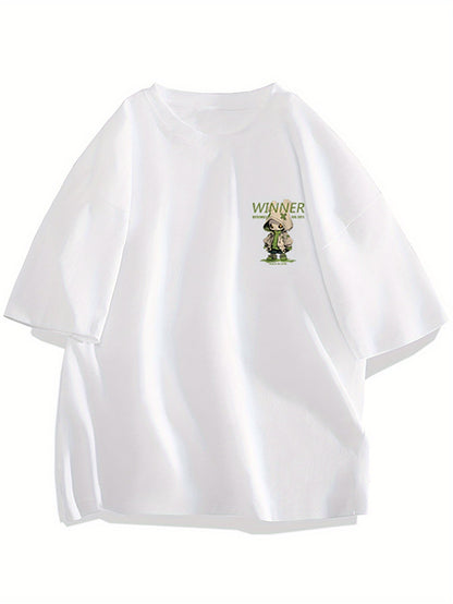 T-shirt oversize streetwear homme motif personnage urbain graphique