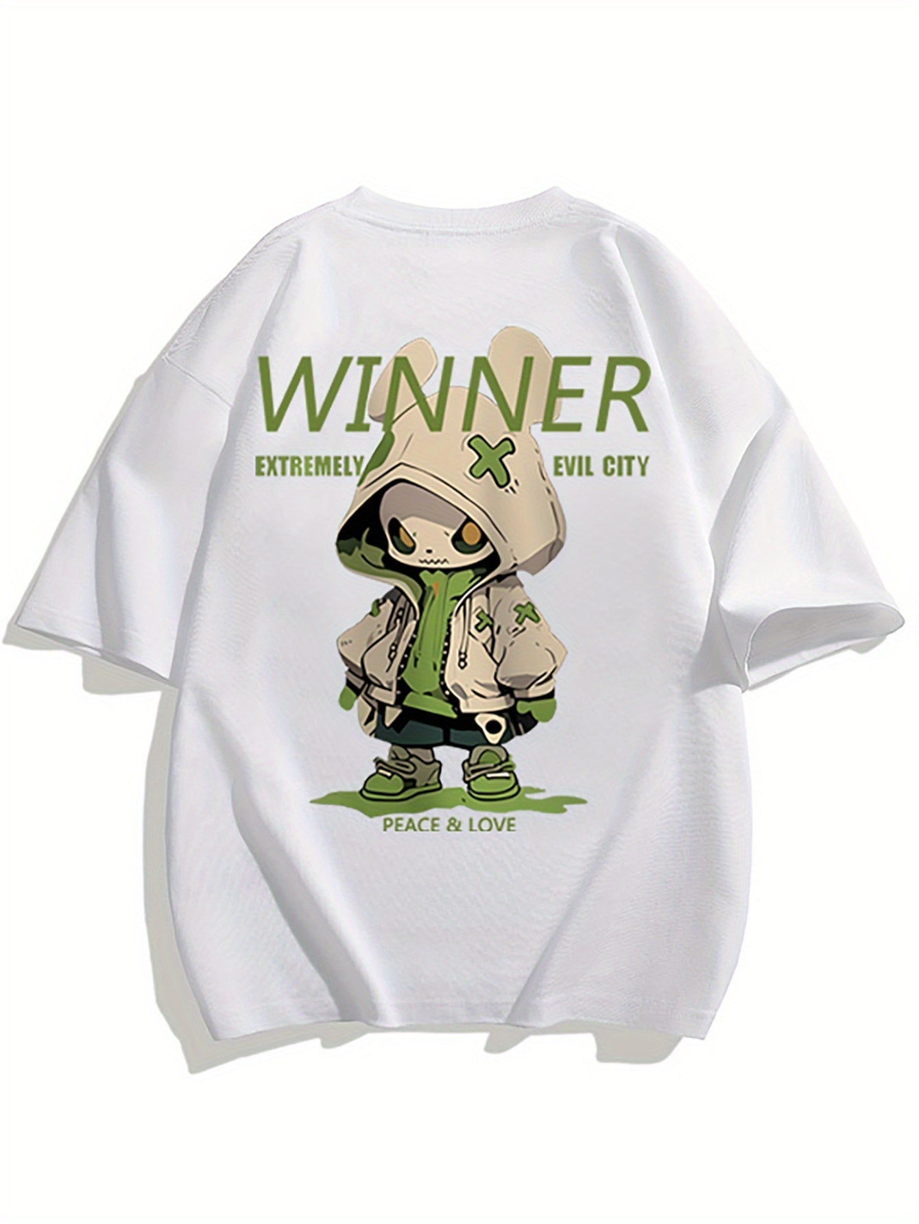 T-shirt oversize streetwear homme motif personnage urbain graphique