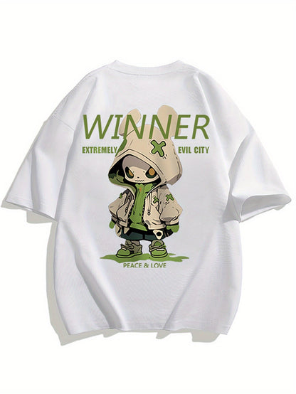 T-shirt oversize streetwear homme motif personnage urbain graphique