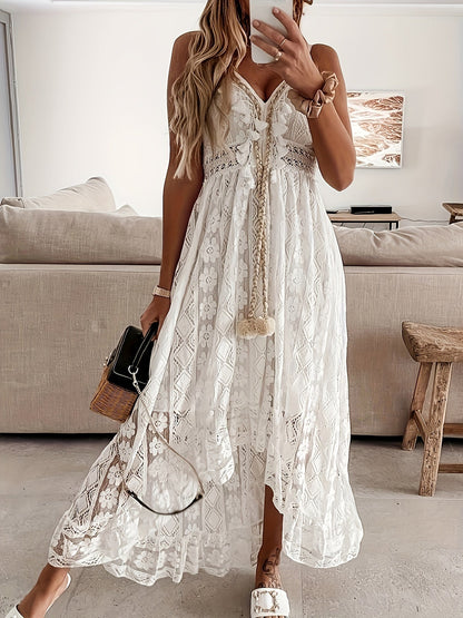 Elegancka długa sukienka boho na ramiączkach dla kobiet – styl maxi, swobodny i szykowny, idealna na lato i uroczyste okazje