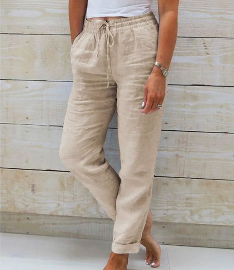 Women's Casual Jogger-Style Pants with Elastic Waist for Leisure and Everyday Wear