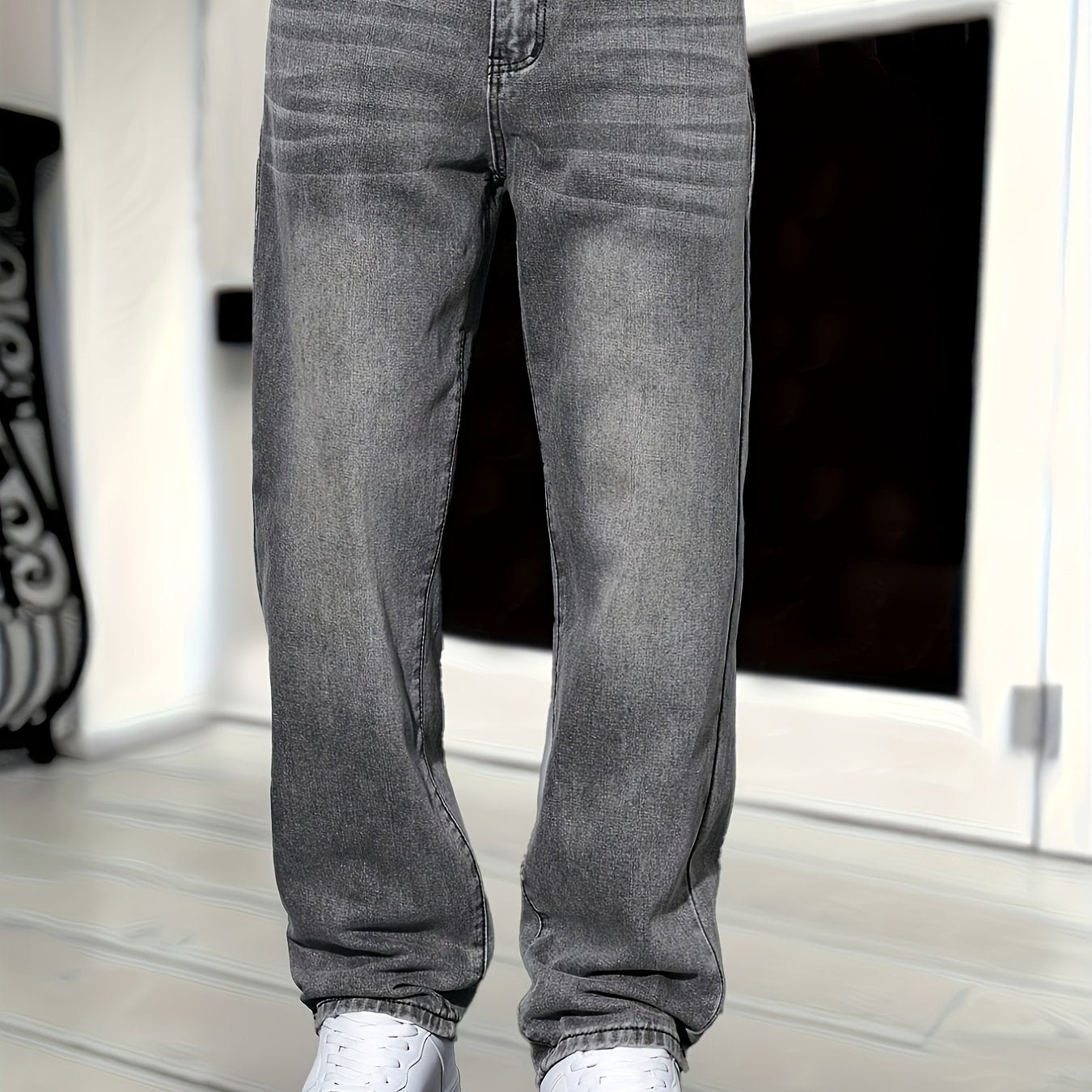 Klassieke rechte jeans voor heren, ruime pasvorm, dagelijks gebruik, stedelijke stijl