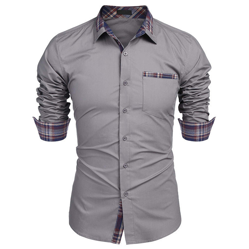 Camisa elegante para hombre estilo casual chic con cuello de solapa – Ideal para oficina y salidas