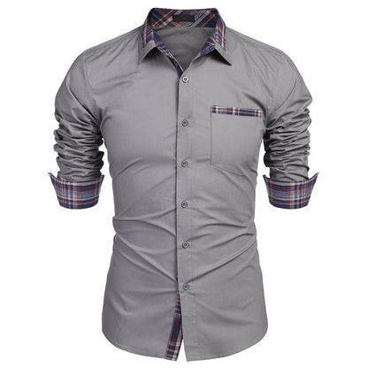 Camisa elegante para hombre estilo casual chic con cuello de solapa – Ideal para oficina y salidas