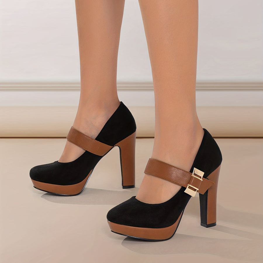 Mary Jane Pumps mit hohen Absätzen für Damen, eleganter Stil für Abend und Büro