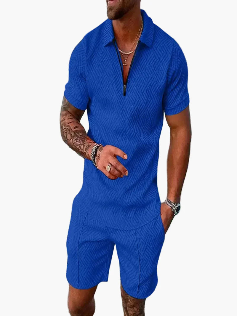 Ensemble polo et short style casual pour homme – Élégance décontractée estivale