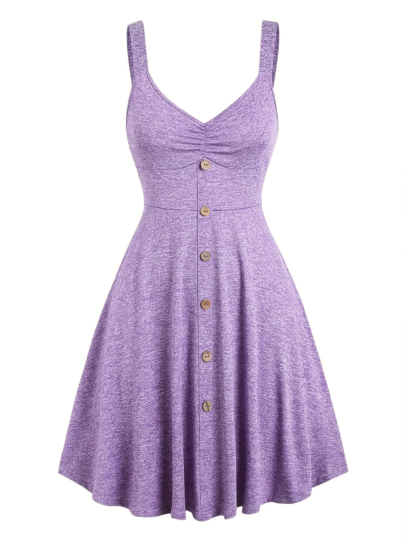 Abito Donna Elegante Casual con Bottoni e Scollo a V per Estate e Primavera