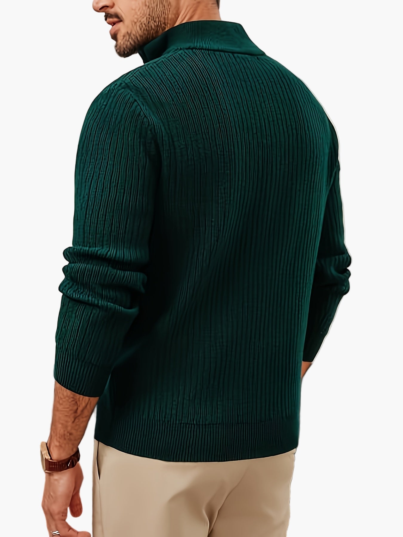 Maglione con zip mezza chiusura stile casual da uomo - Ideale per autunno inverno