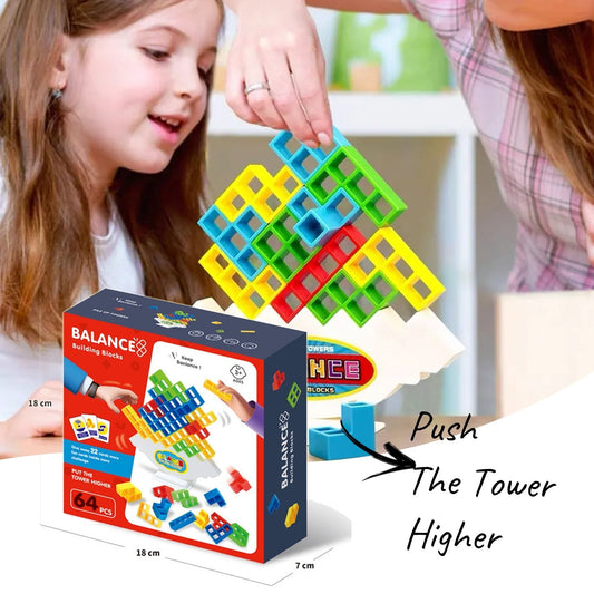 Gioco di Equilibrio con Blocchi da Costruzione per Bambini e Adulti – Gioco Educativo e Divertente di Abilità e Impilamento