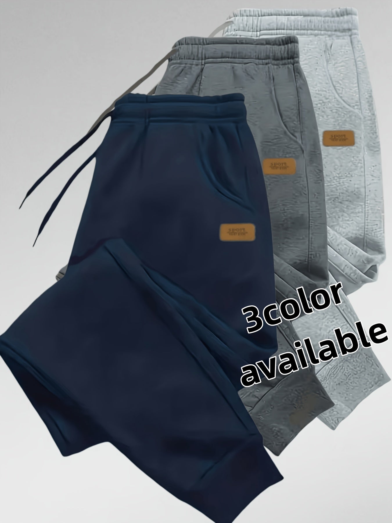 Pantalon de jogging homme doublé chaud, coupe droite, taille élastique et cordon de serrage