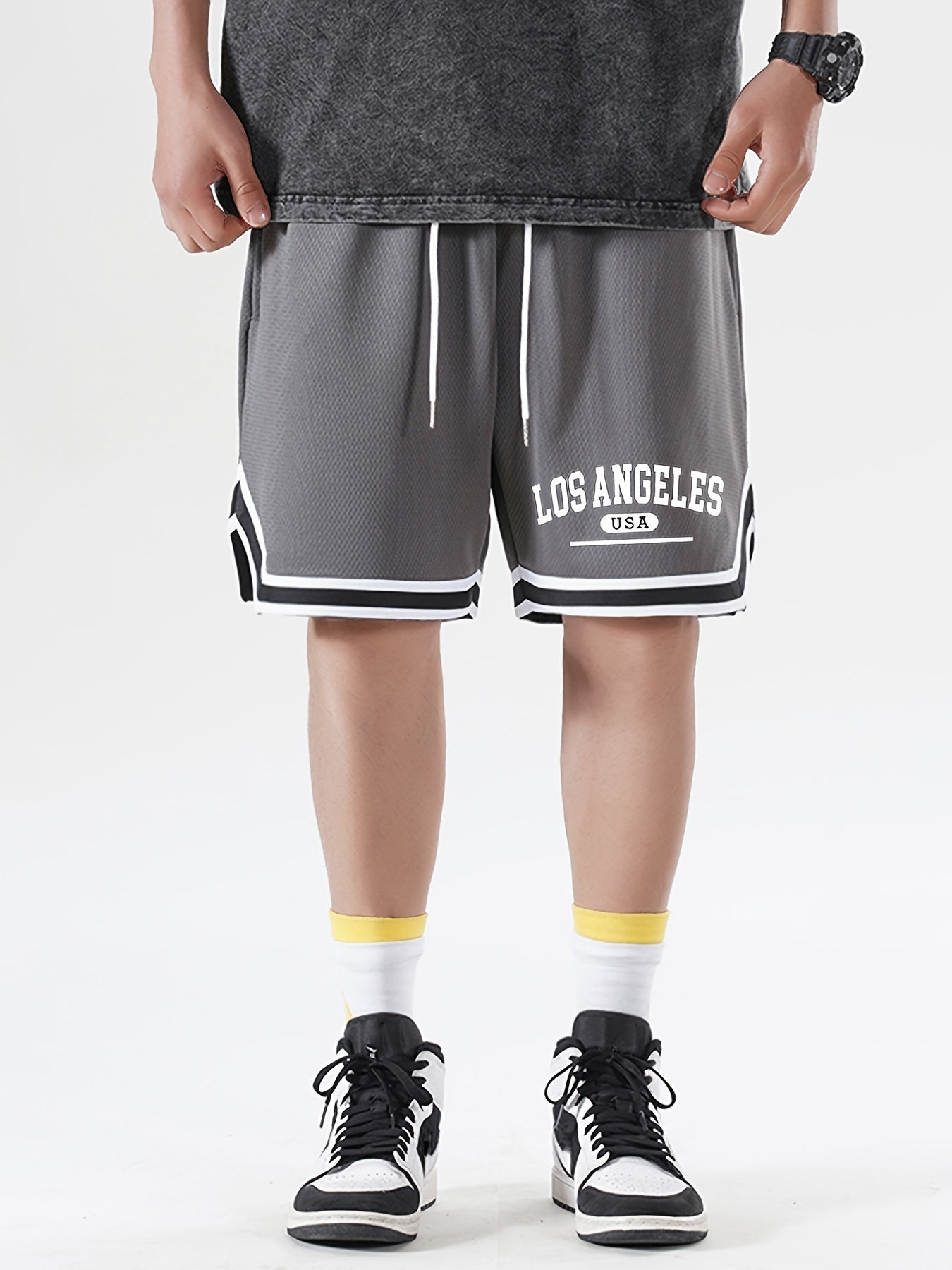 Lässige Herren Basketball-Sportshorts mit Los Angeles Print