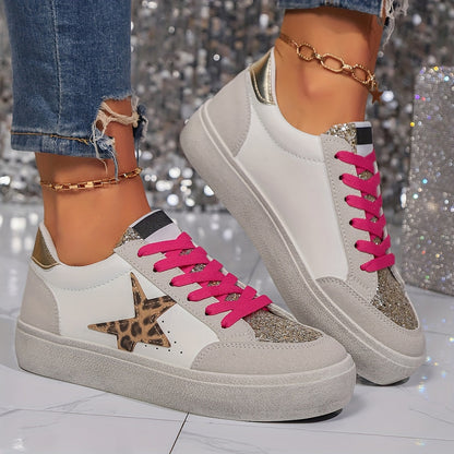 Baskets Femme Style Urbain Casual à Lacets pour Tous les Jours
