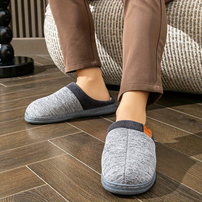 Pantoufles confortables pour homme en tissu chiné et doublure douce