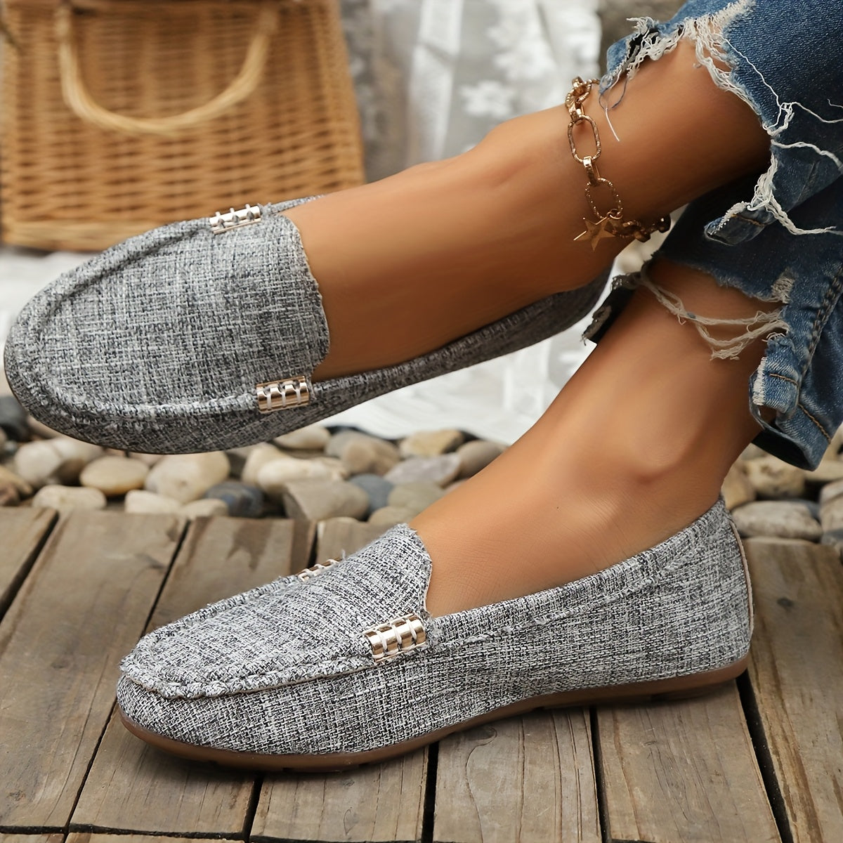Mocasines casuales para mujer estilo penny-loafer urbano elegante