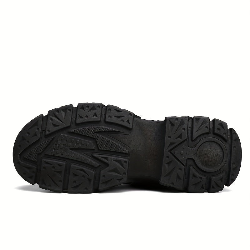 Bottes montantes pour homme, style décontracté, couleur unie