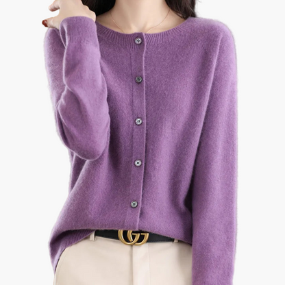 Cardigan Donna Elegante Taglio Classico Versatile per Uso Quotidiano e Ufficio