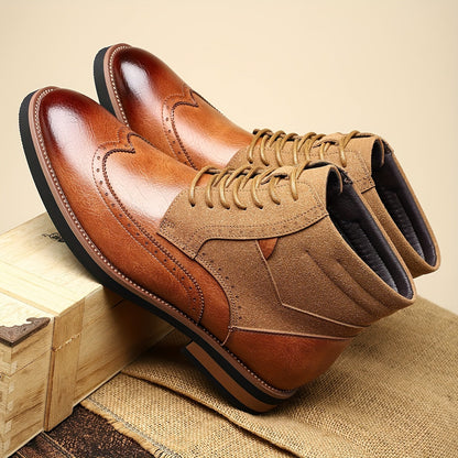 Bottes Chukka homme brogues bicolores à lacets style habillé