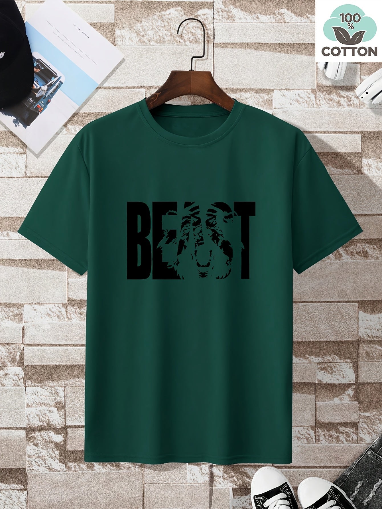 T-shirt grande taille homme style urbain imprimé BEAST – Mode streetwear décontractée
