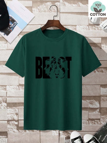 T-shirt grande taille homme style urbain imprimé BEAST – Mode streetwear décontractée